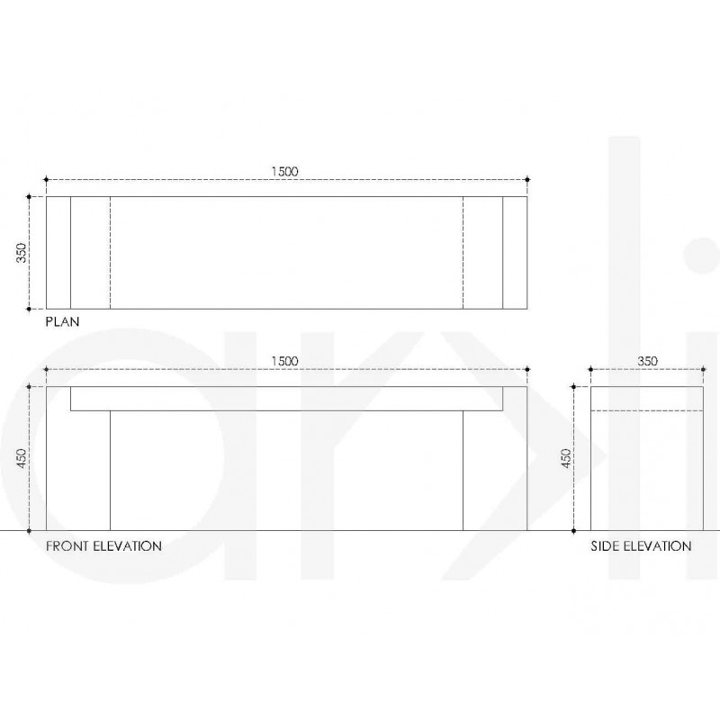 Concrete & Teak Slats Bench