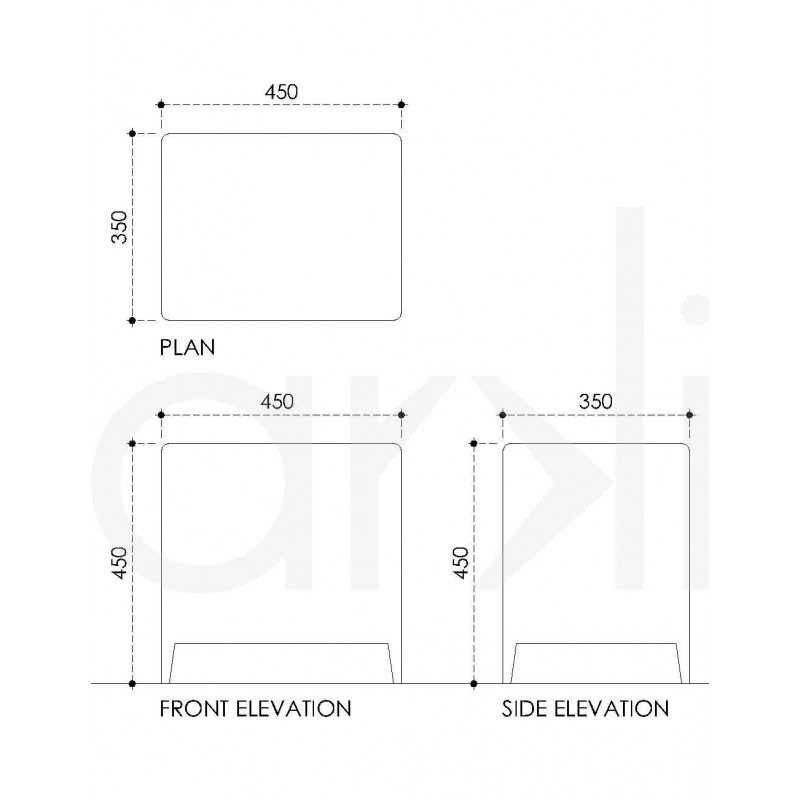 Disc Handle Bed-Side Table