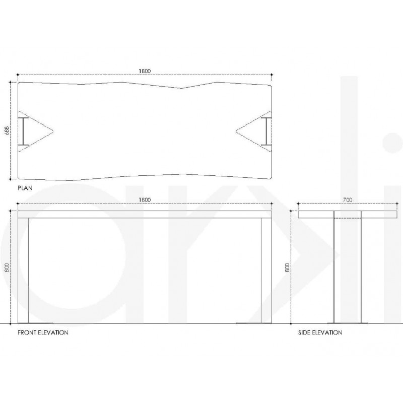 I Section Dining Table