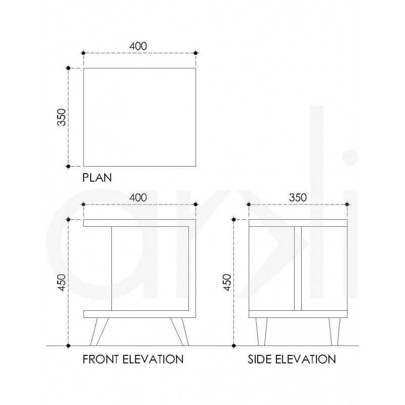 Mirrored "C" Corner Table