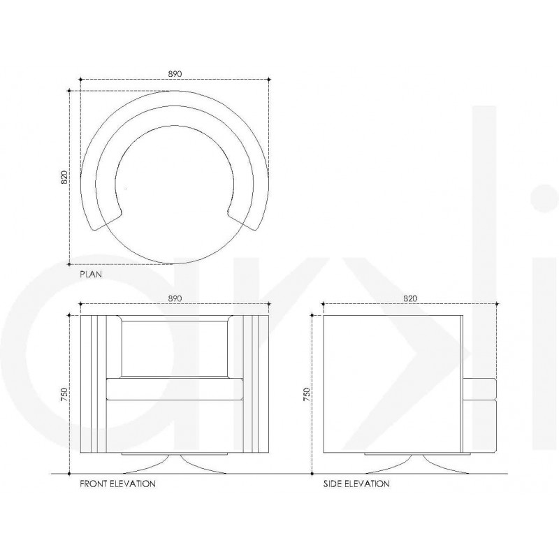 Semi Circular Swivel Chair