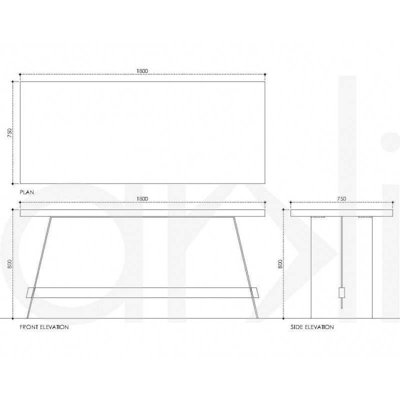 Slit Steel Dining Table