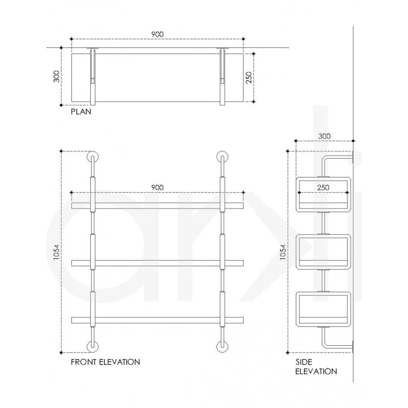 Teak Wood Loop Shelving