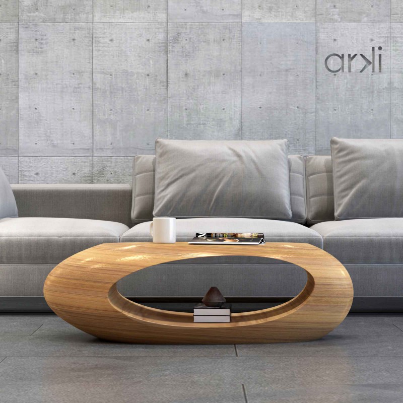 Wooden Pebble Center Table