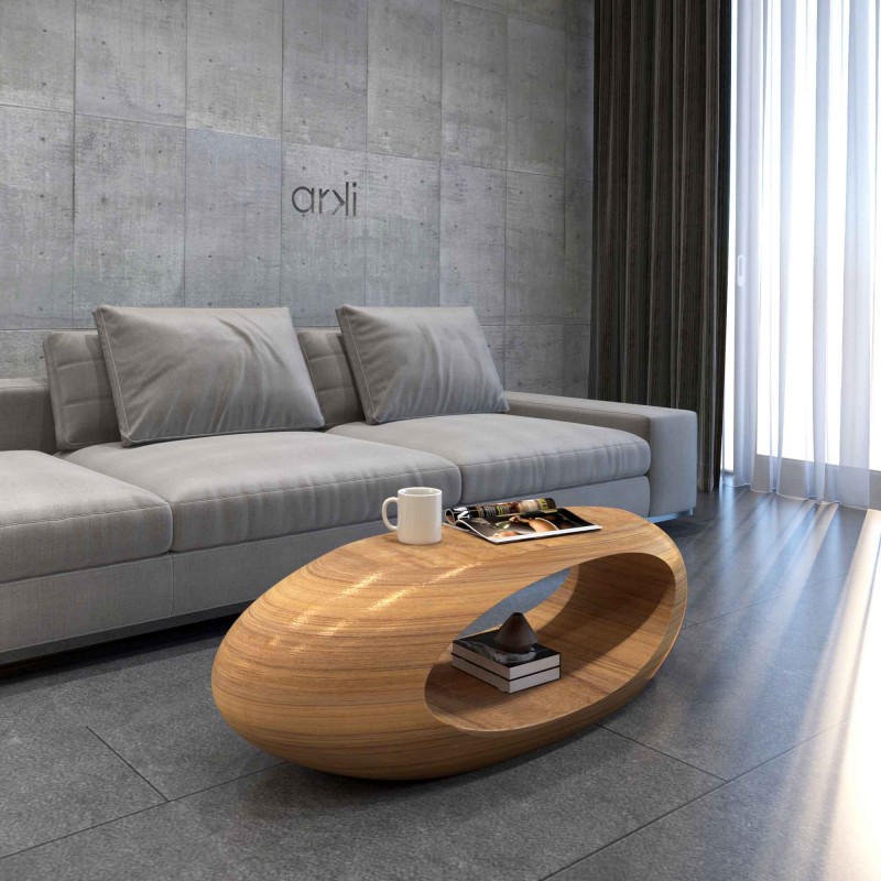 Wooden Pebble Center Table