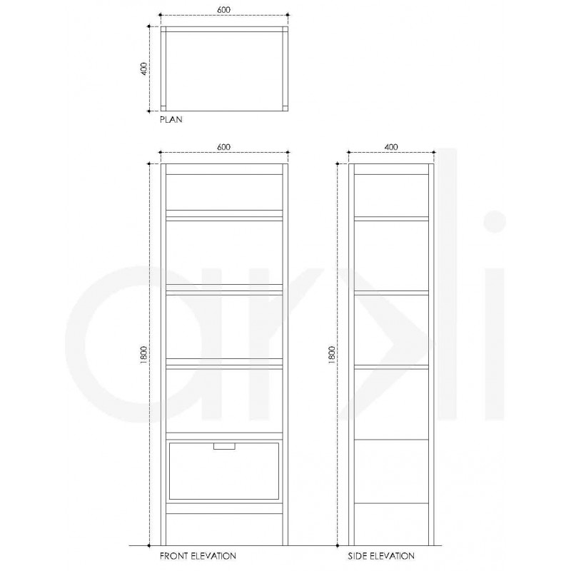 Wooden Tall Bookshelf